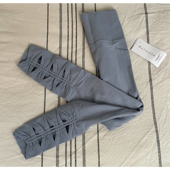 Athleta Salutation Stash Pocket 7/8 Womens XXS Light Blue Legging K5